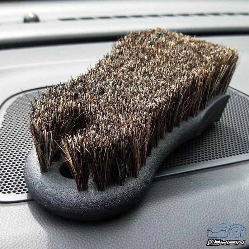 【逸品汽車百貨】實木純馬鬃毛刷 內裝清潔刷 馬毛刷 內裝刷 皮椅清潔刷 座椅清潔刷
