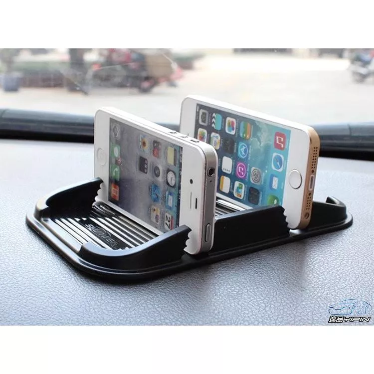 【逸品汽車百貨】『雙卡口』車用手機座 車架 車用導航架 GPS支架 車用手機架 汽車手機架 止滑墊 置物墊 置物盒