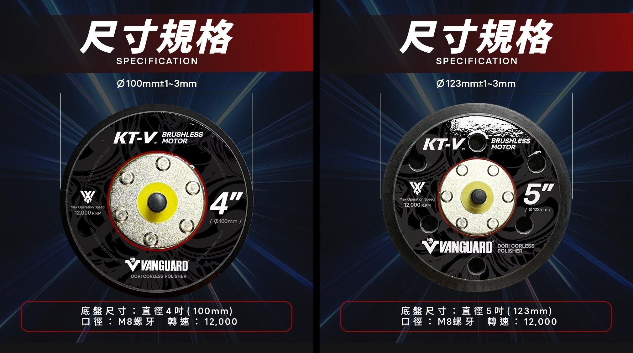 【VANGUARD】KT-V無線/氣動打蠟機專用 魔鬼氈底盤 4吋/5吋｜強力黏貼 快速拆裝 耐熱耐用 黏扣盤