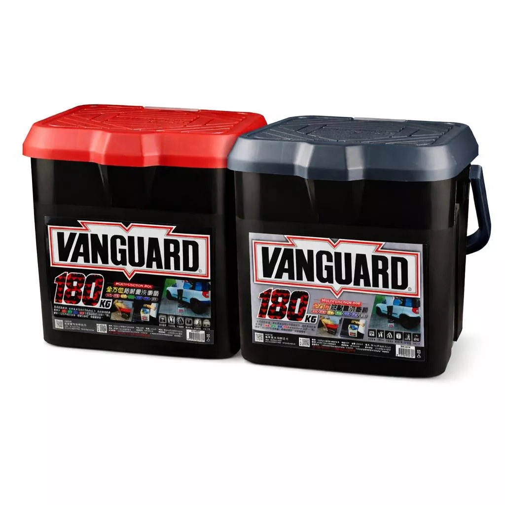 【VANGUARD】全方位超耐重洗車桶 22L｜紅蓋/灰蓋 可選｜180KG 承重 萬用收納桶 洗車桶 露營車用