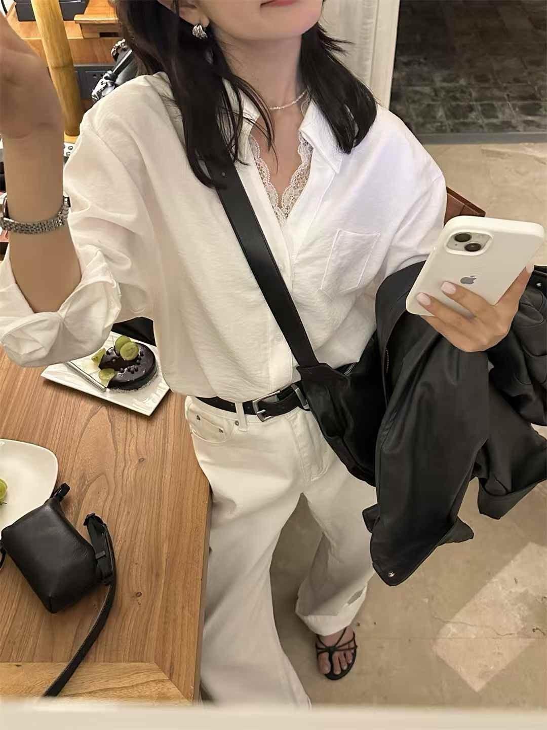 蕾絲拼接襯衫