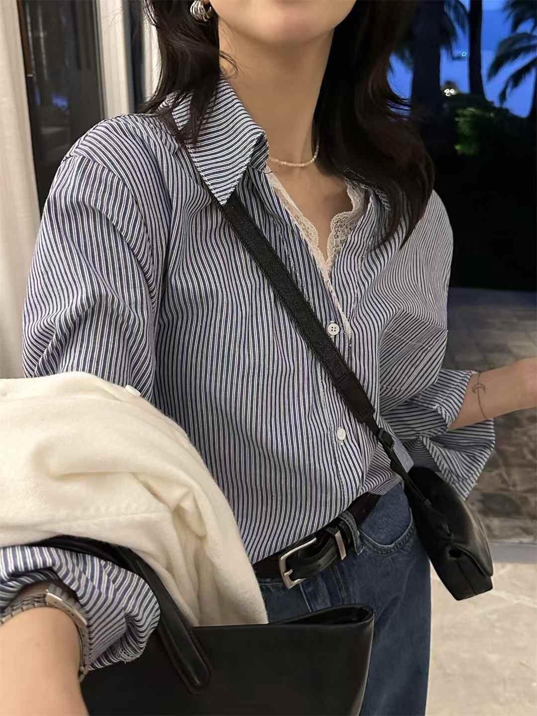 蕾絲拼接襯衫