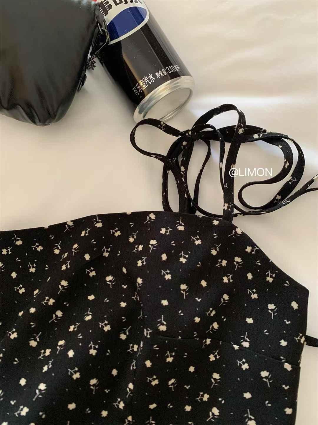 春碎花綁繩洋裝