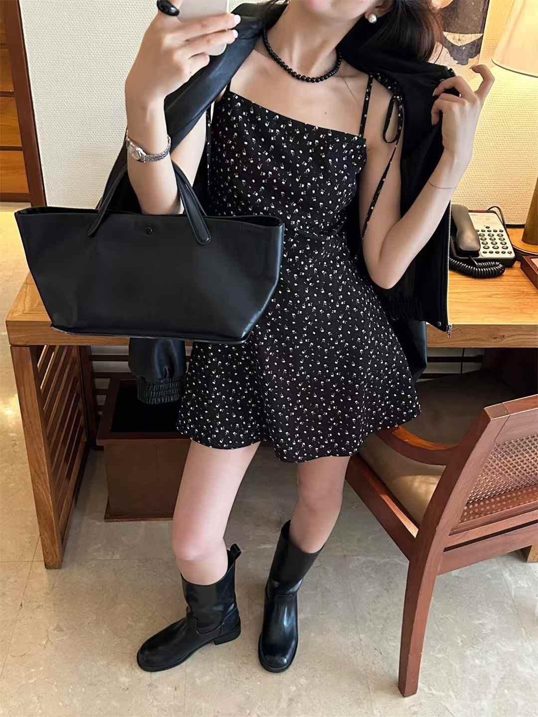 春碎花綁繩洋裝