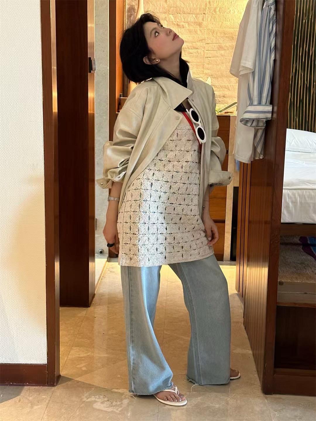 重工勾花背心裙