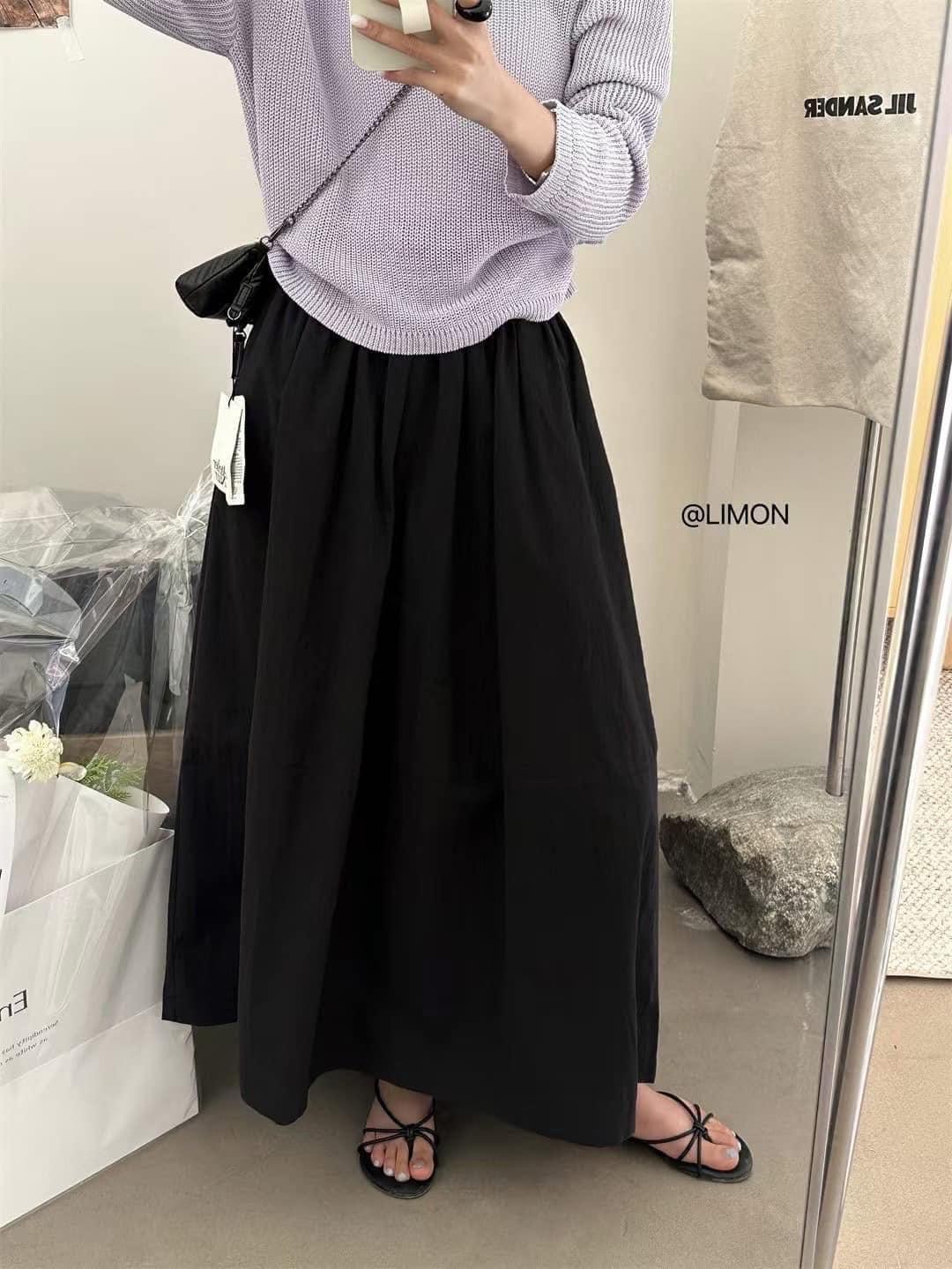 慵懶彈性高腰長裙