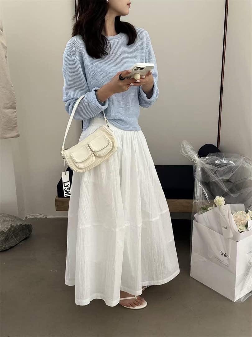 慵懶彈性高腰長裙