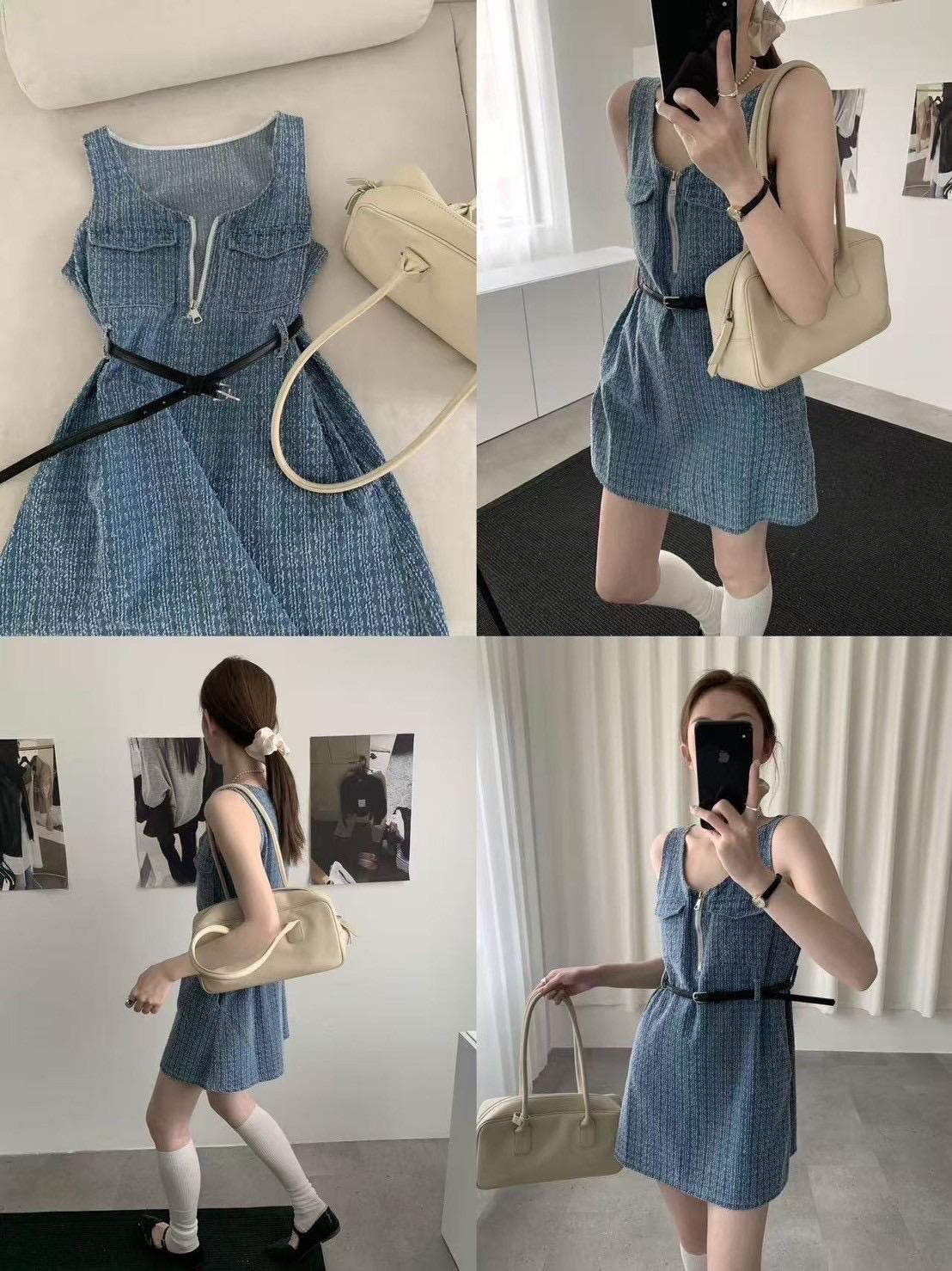 小香附皮帶洋裝