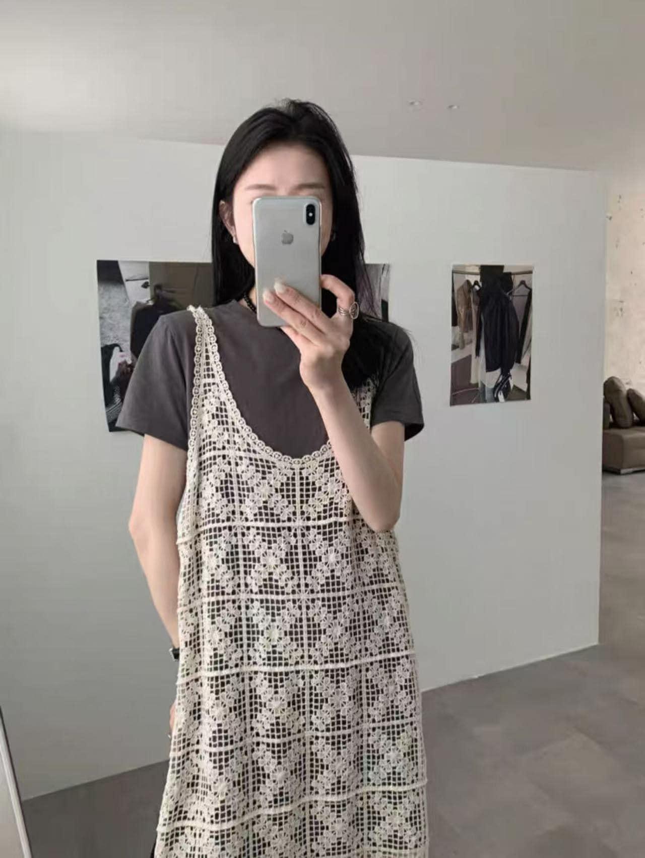 韓妞渡假兩件套洋裝