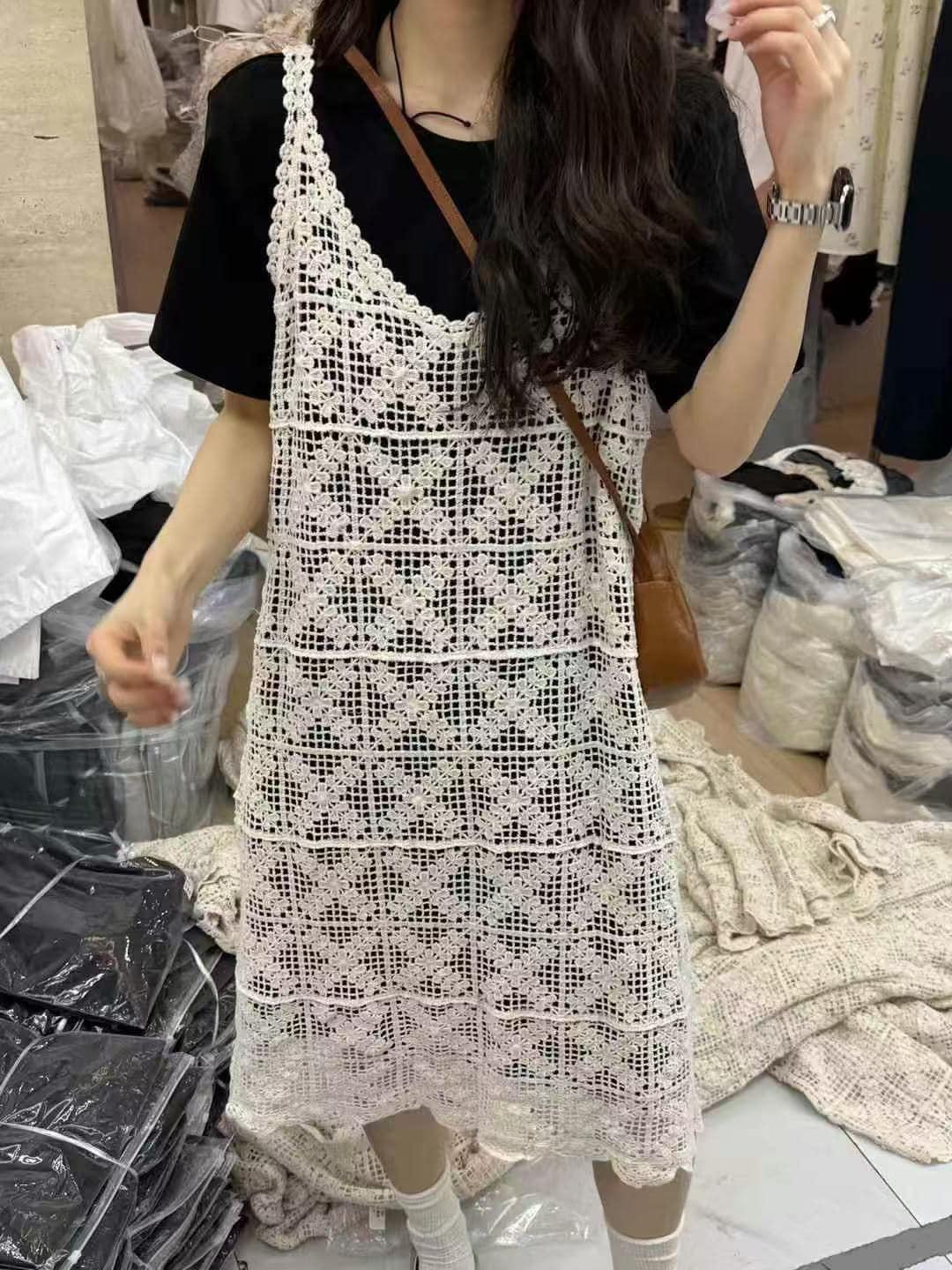 韓妞渡假兩件套洋裝