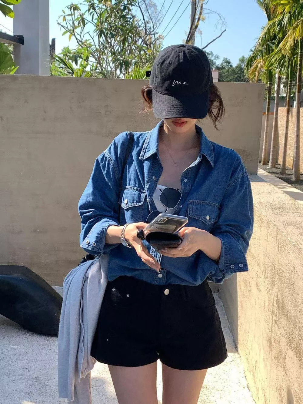 水洗歐膩牛仔襯衫