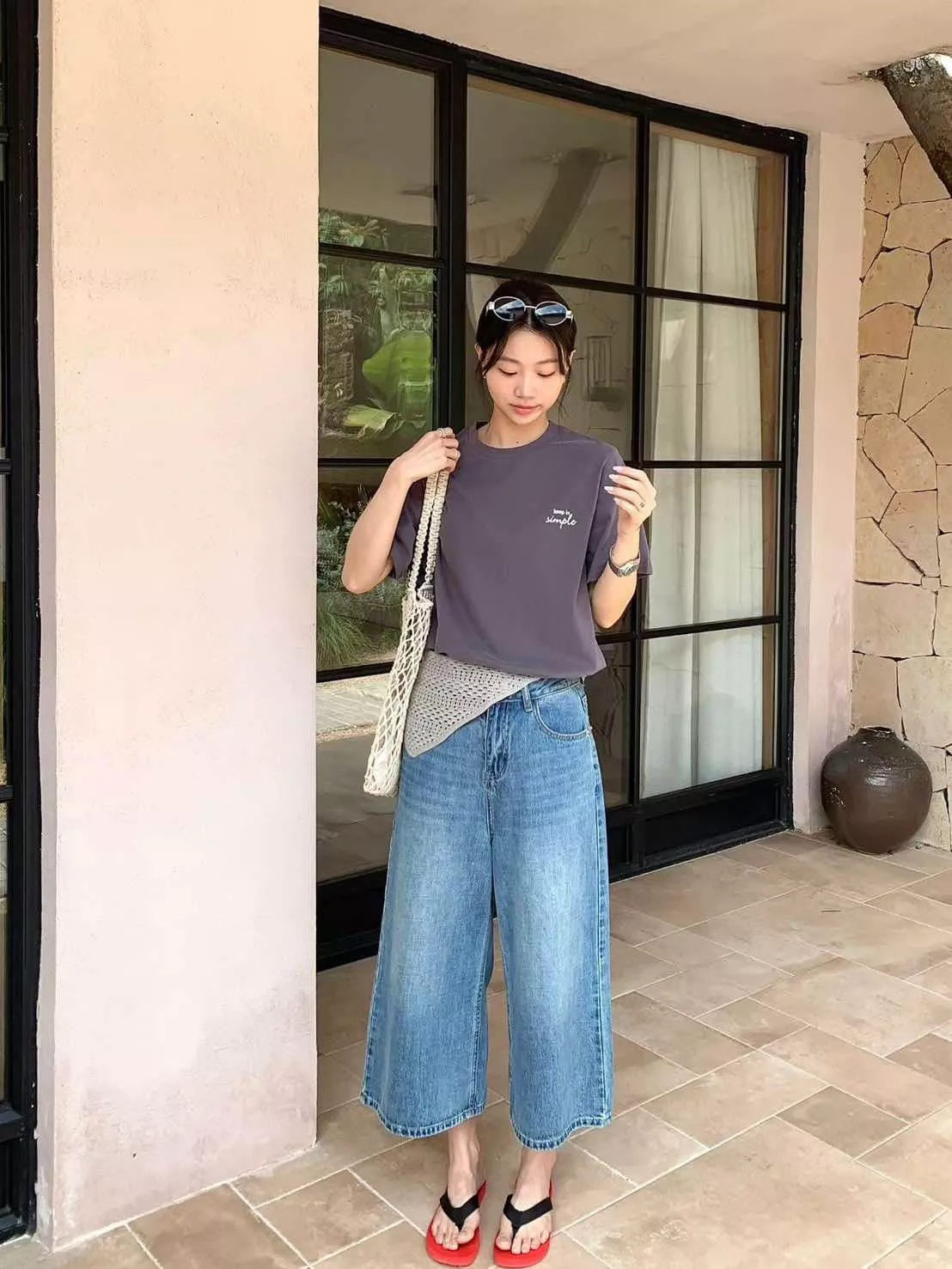 早春七分水洗褲