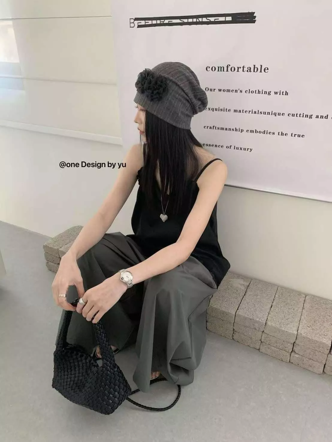 韓系花邊皮背心