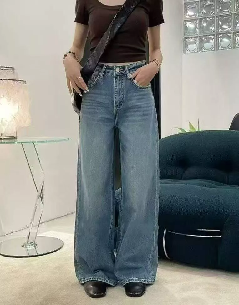 柔軟單寧直筒褲