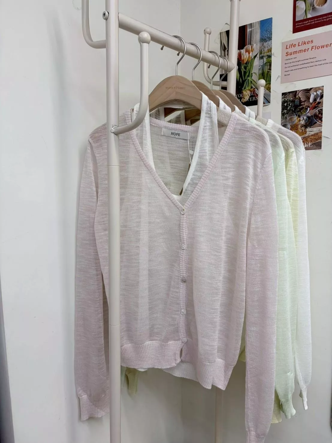 竹節假兩件針織衫