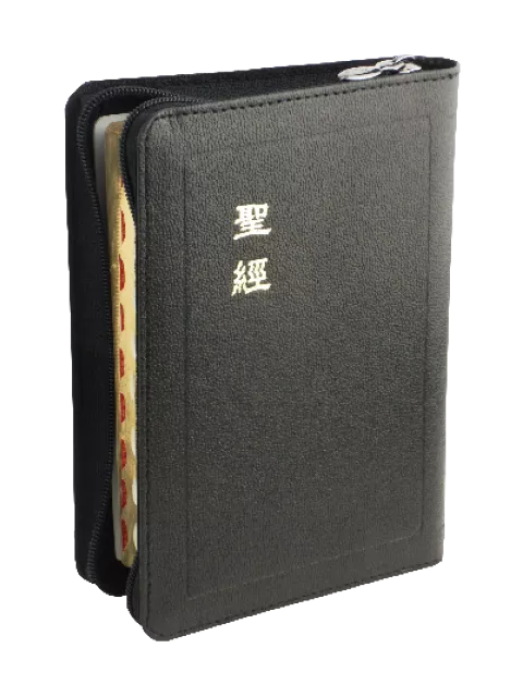 【中文聖經和合本】CU57ZTI 新舊約聖經 上帝版 輕便型 拇指索引 黑色皮面拉鍊 金邊 16x11cm 查經實用 禮物推薦