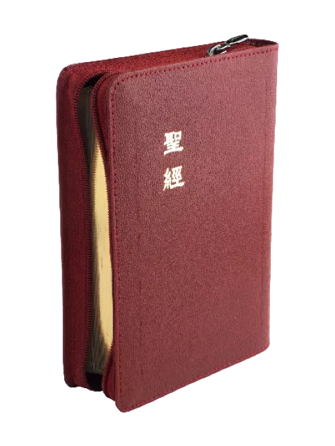 【中文聖經和合本】CU57ZRD 新舊約聖經 上帝版 輕便型 紅色皮面拉鍊 金邊 16x11cm 攜帶方便 禮物推薦