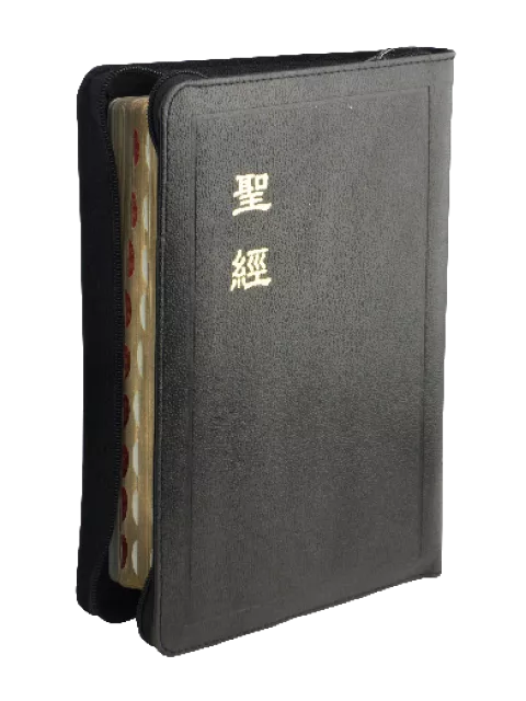 【中文聖經和合本】CU67AZTI 新舊約聖經 神版 中型 拇指索引 黑色皮面拉鍊 金邊 20x14cm 清晰閱讀 禮物推薦