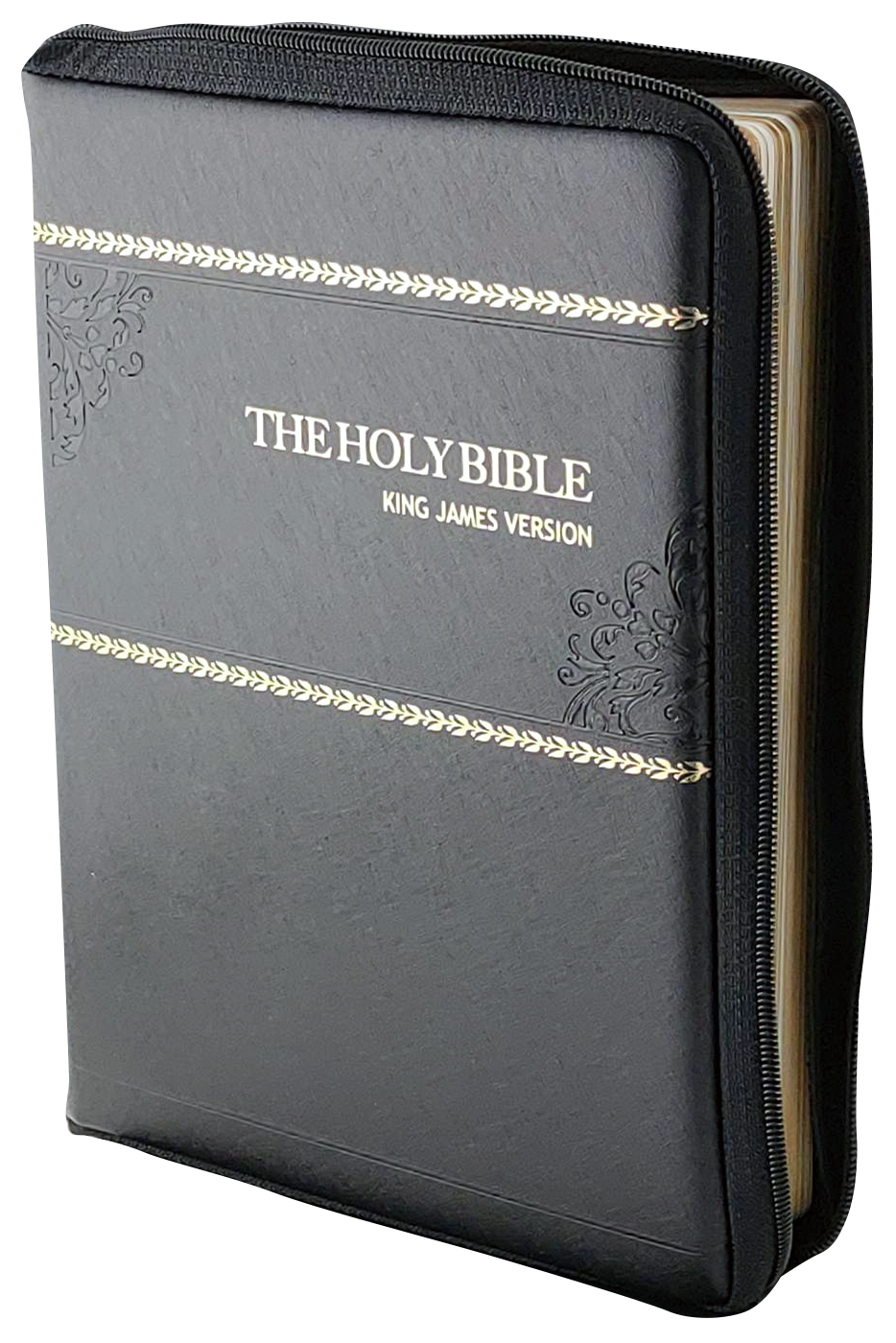 KJV 英文聖經】KJV62PLZTI 英皇詹姆士本紅字拉鍊索引黑色膠面經典英文聖經推薦| 美門福音網路書店