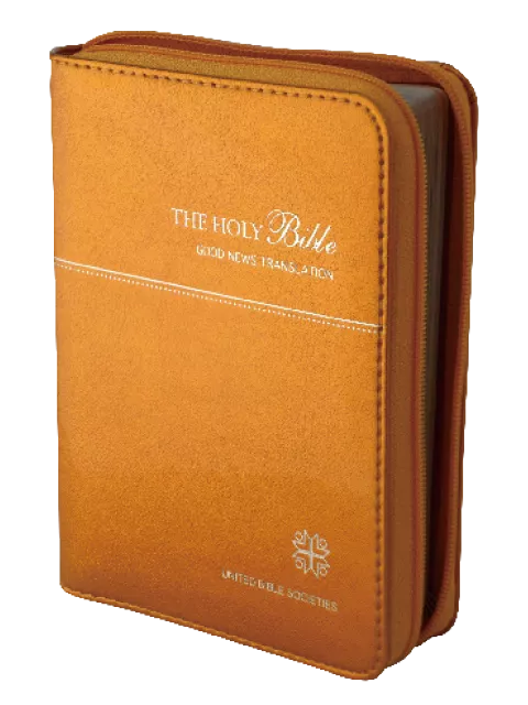 【GNT 英文聖經】GNT035CZ-OR 現代英文版 輕便型 拉鍊彩圖聖經 黃色皮面銀邊 14.5x10.5cm 攜帶型外版聖經