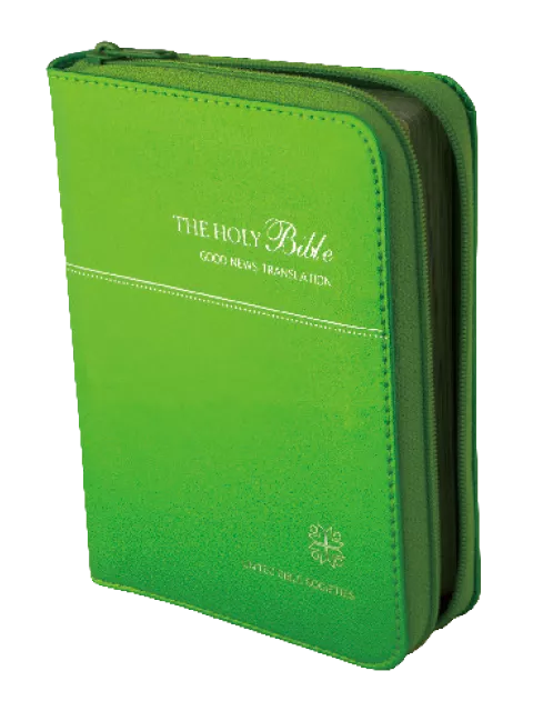 【GNT 英文聖經】GNT035CZ-GN 現代英文版 輕便型 拉鍊彩圖聖經 綠色皮面銀邊 14.5x10.5cm 攜帶型外版聖經