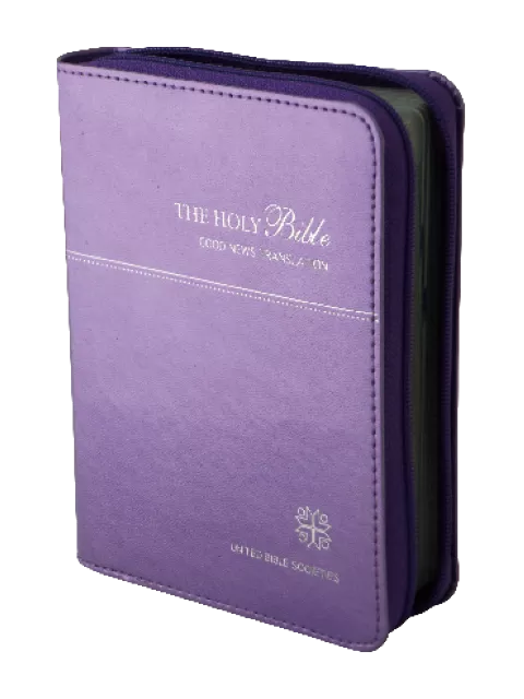 【GNT 英文聖經】GNT035CZ-PU 現代英文版 輕便型 拉鍊彩圖聖經 紫色皮面銀邊 14.5x10.5cm 攜帶型外版聖經