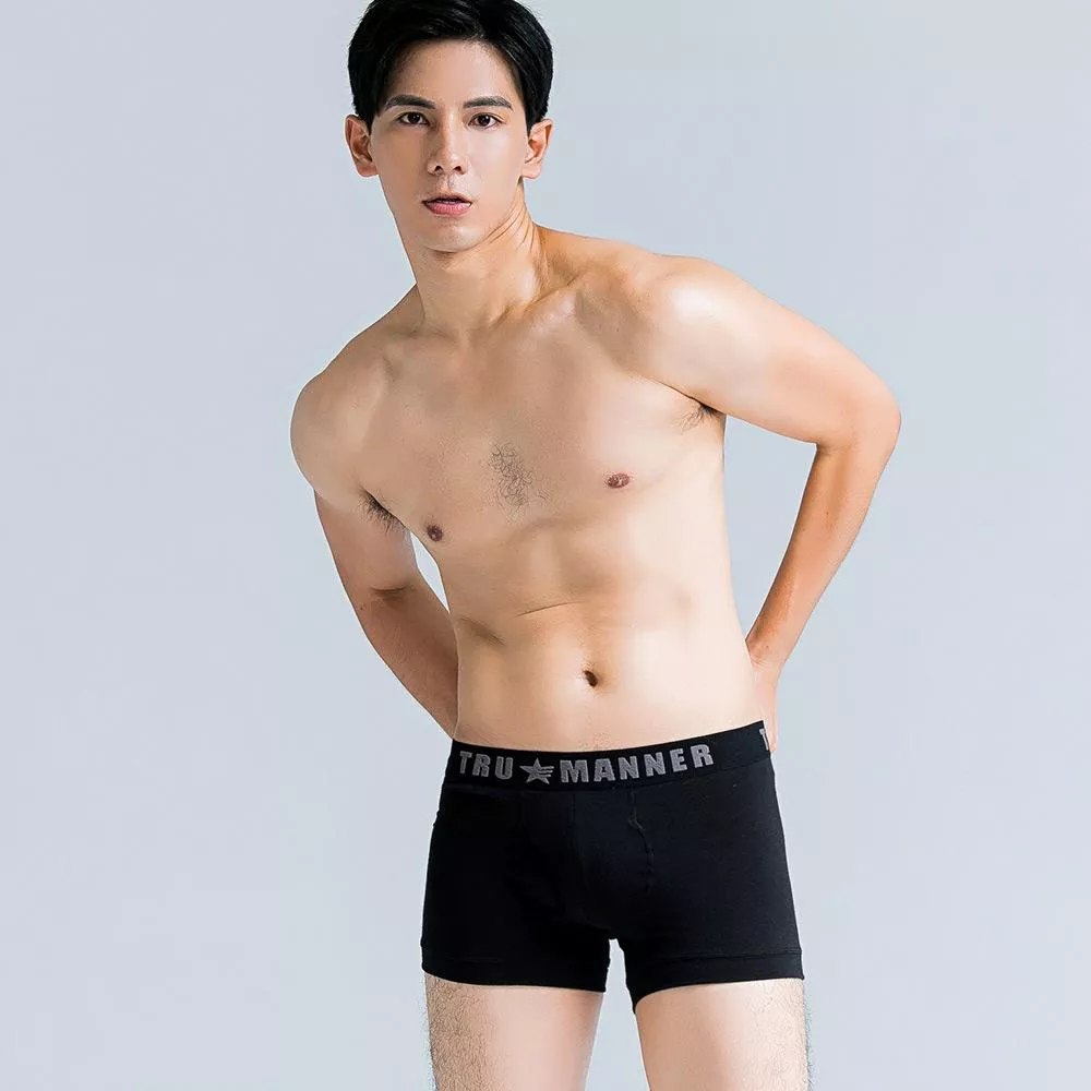 【TRUMANNER】天絲棉中腰男內褲｜彈力親膚 × 長效抗菌 × 透氣舒適-黑色