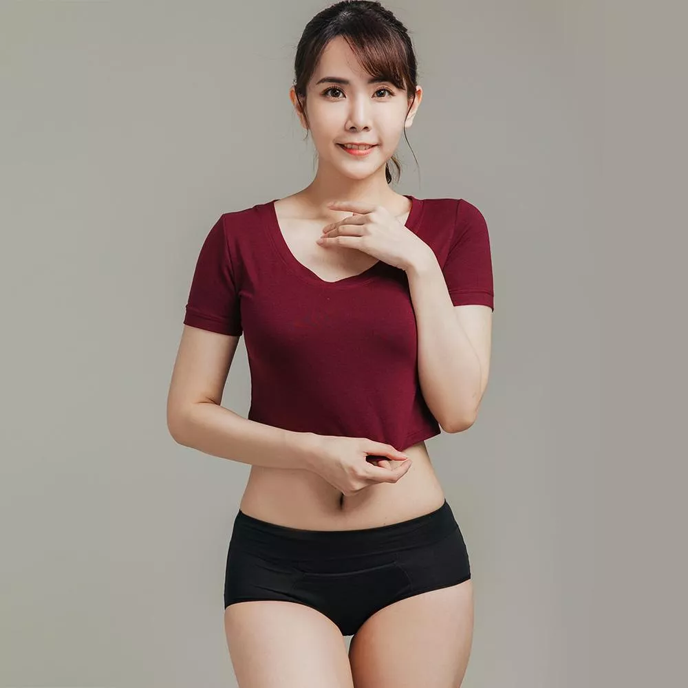 NEONER 天絲棉高腰暖宮親膚生理褲｜親膚透氣・防漏保暖 -黑色