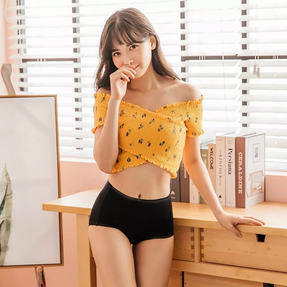 NEONER 銀離子天絲棉高腰抗菌內褲｜親膚無著感｜SGS 99% 抑菌除臭  -黑色