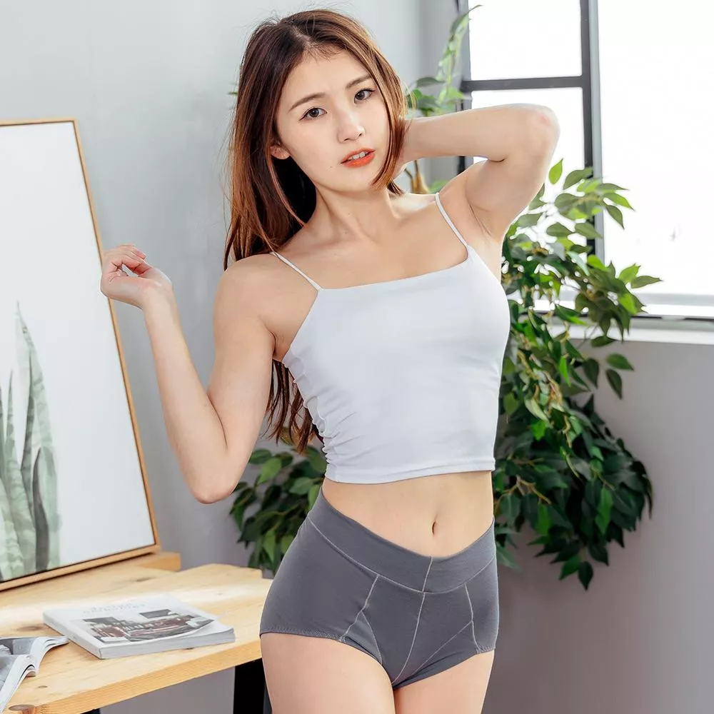 【NEONER銀離子】天絲棉親膚高腰緊腹摺邊褲｜99%抗菌除臭、無痕舒適-鐵灰