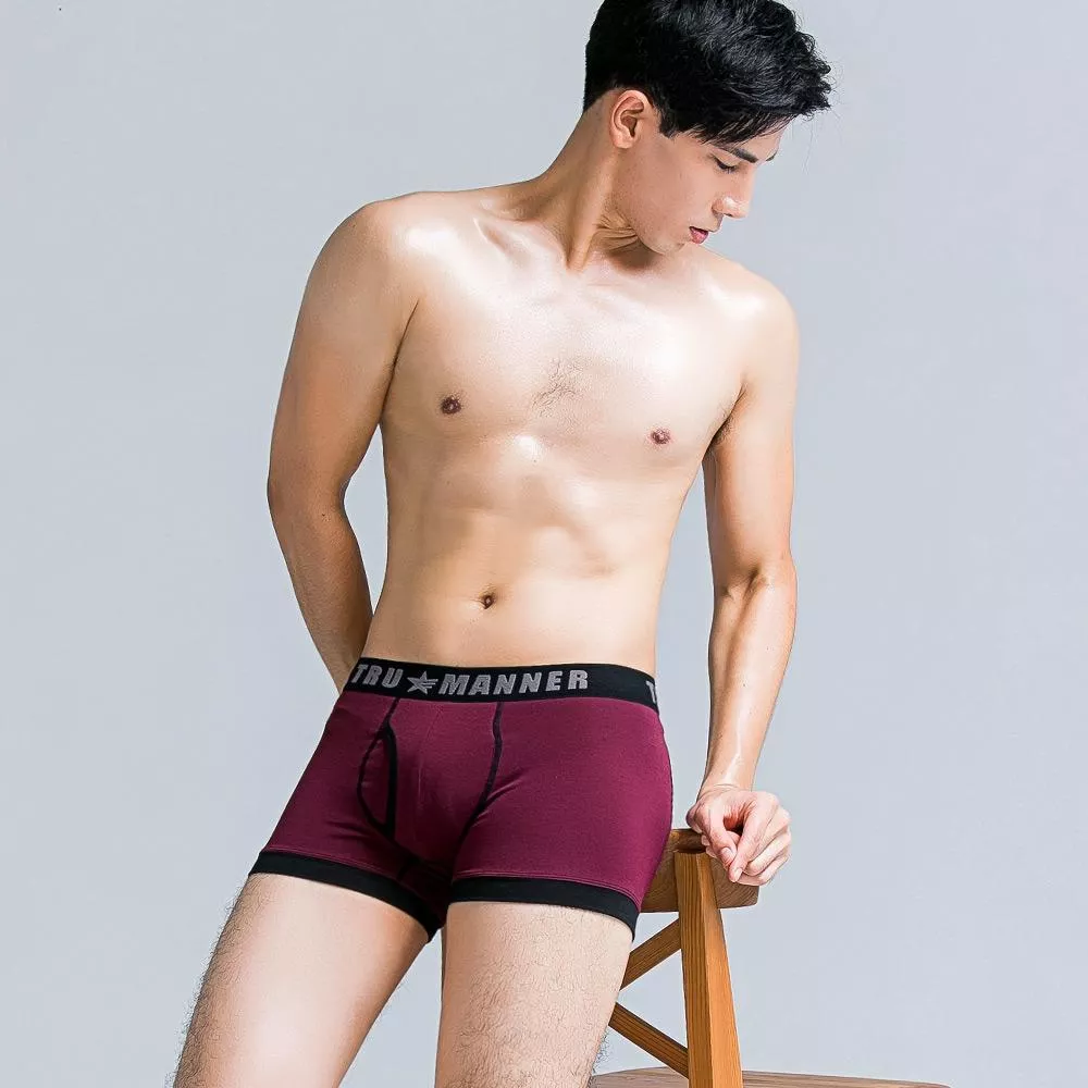 【TRUMANNER】天絲棉中腰男內褲｜彈力親膚 × 長效抗菌 × 透氣舒適-酒紅色