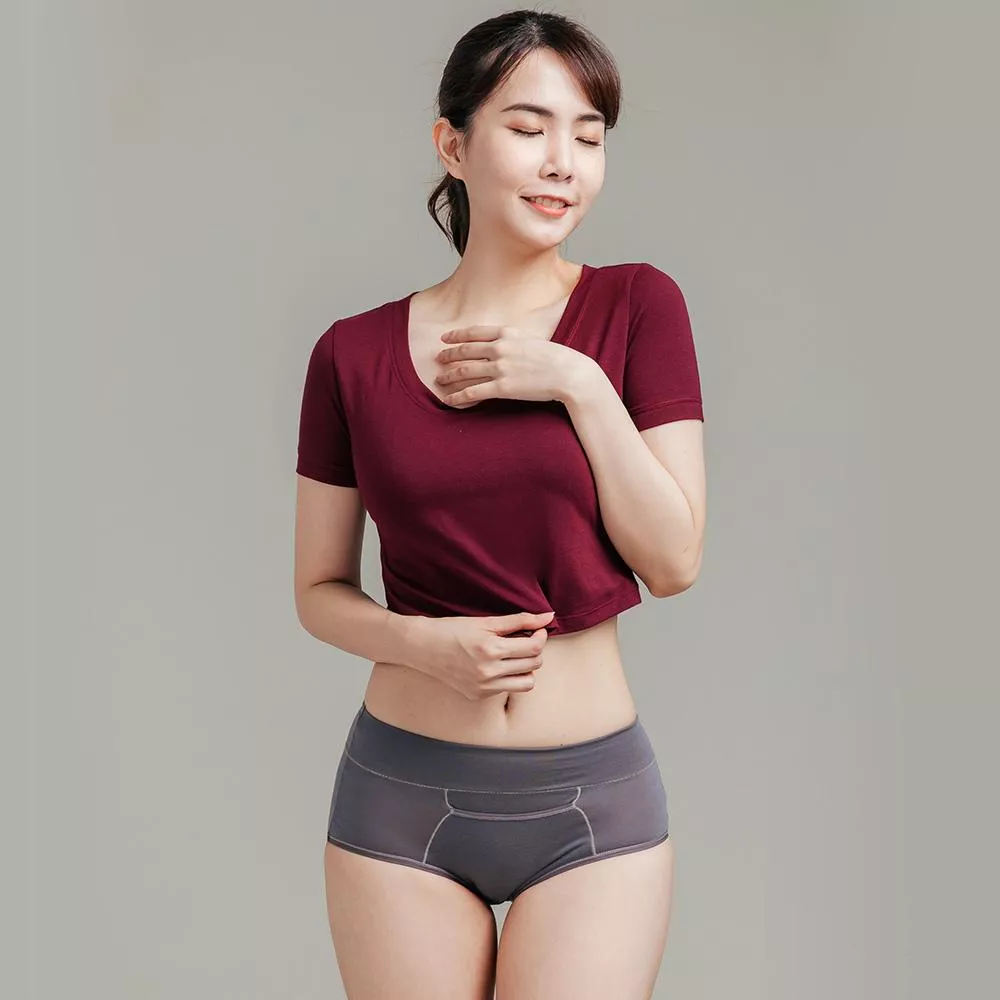 NEONER 天絲棉高腰暖宮親膚生理褲｜親膚透氣・防漏保暖 -鐵灰色