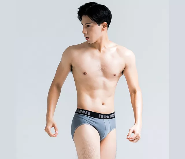 TRUMANNER 莫代爾彈力抗菌中腰三角內褲｜舒適透氣、抑菌除味男士必備-灰色