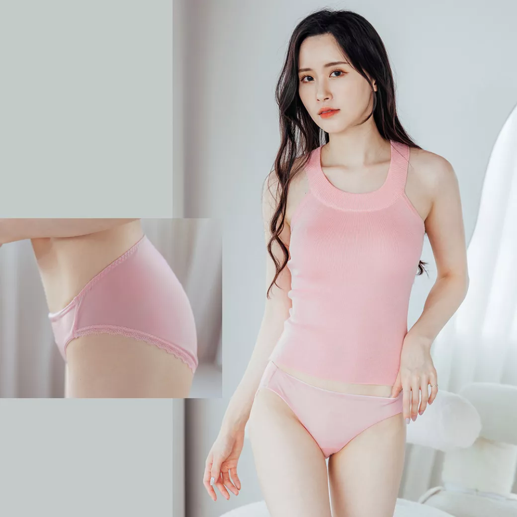 NEONER高衩顯腿長三角低腰抗菌內褲｜修飾腿型 × 銀離子抗菌除臭 × 舒適親膚不緊勒-粉紅