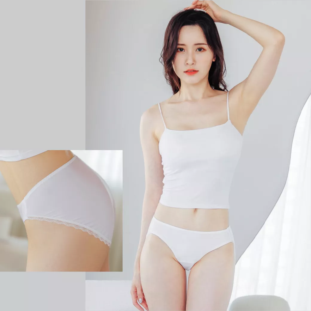 NEONER高衩顯腿長三角低腰抗菌內褲｜修飾腿型 × 銀離子抗菌除臭 × 舒適親膚不緊勒-白