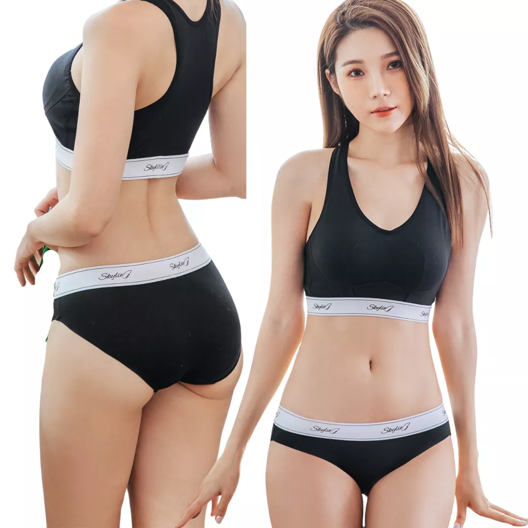 【SKYLIE銀離子】運動健身款天絲棉低腰包覆內褲｜透氣親膚 × 長效抗菌 -黑色