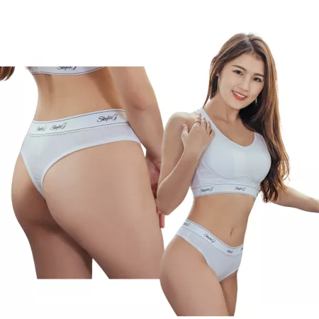 【SKYLIE銀離子】運動健身丁字褲｜天絲棉親膚透氣 × 抗菌除臭底襯× 無痕貼合零摩擦-白色