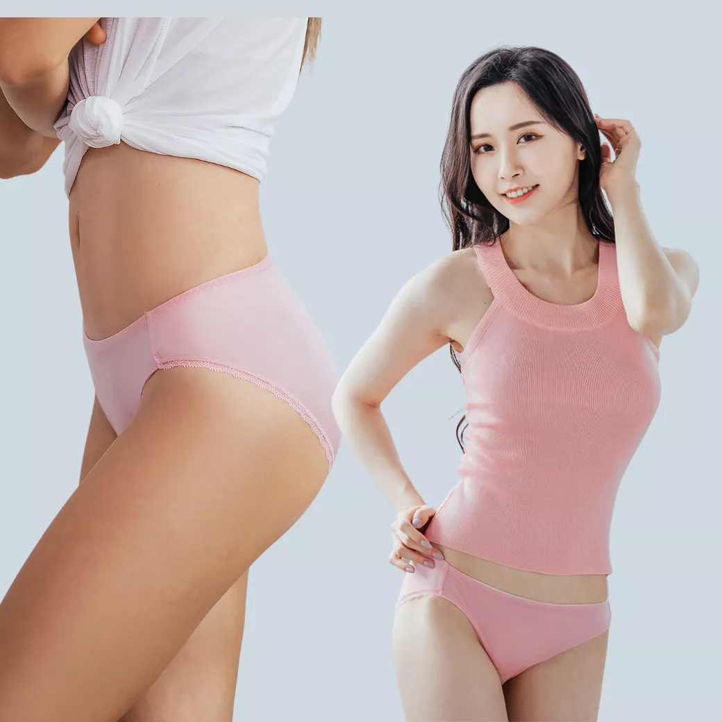 NEONER高衩顯腿長三角低腰抗菌內褲｜修飾腿型 × 銀離子抗菌除臭 × 舒適親膚不緊勒-粉紅