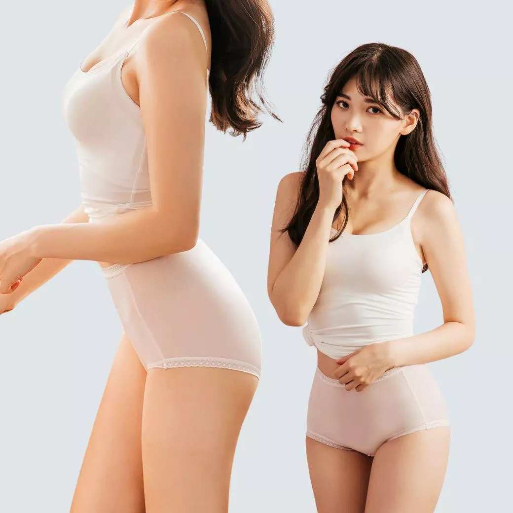 NEONER 銀離子天絲棉高腰抗菌內褲｜親膚無著感｜SGS 99% 抑菌除臭  -粉膚色