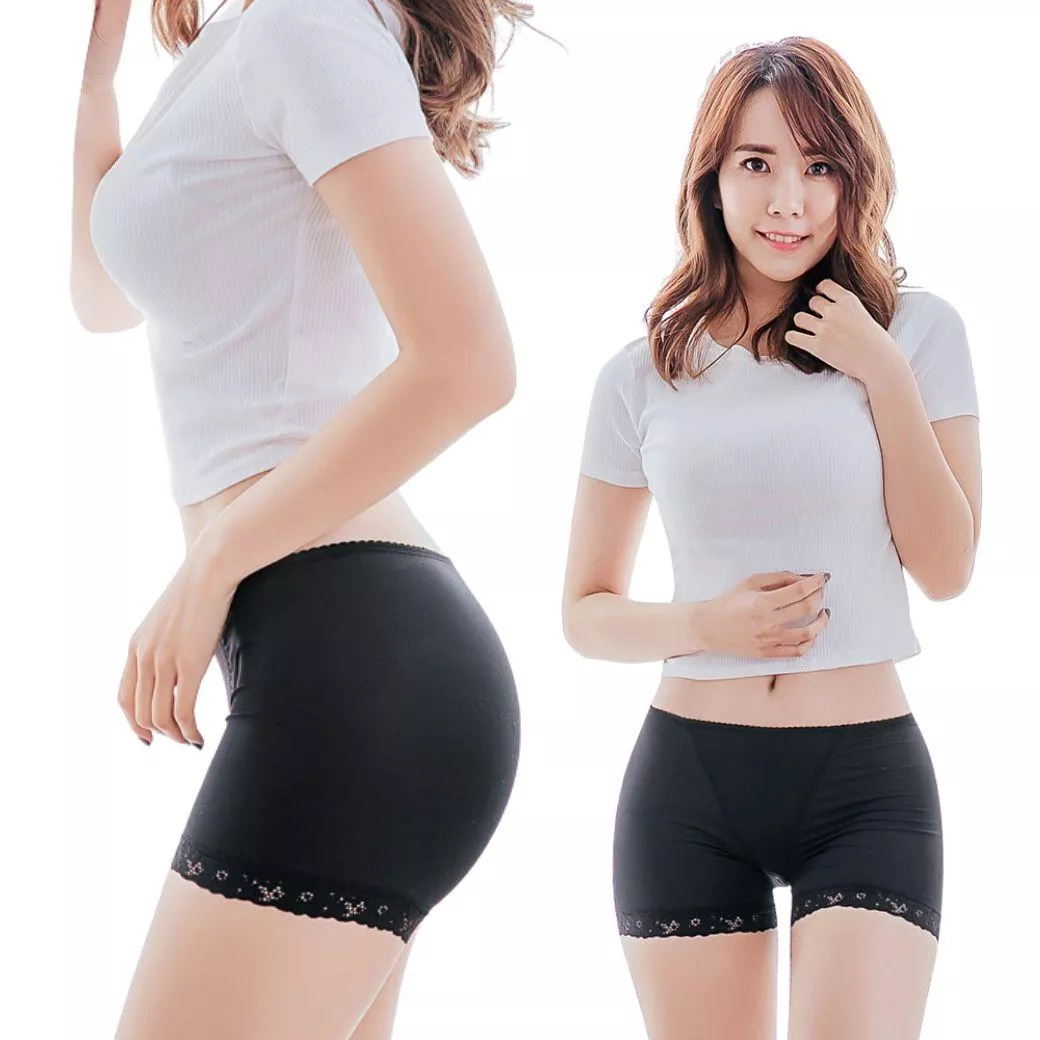 NEONER銀離子高腰一分褲｜無痕提臀抗菌舒適不捲邊-黑色