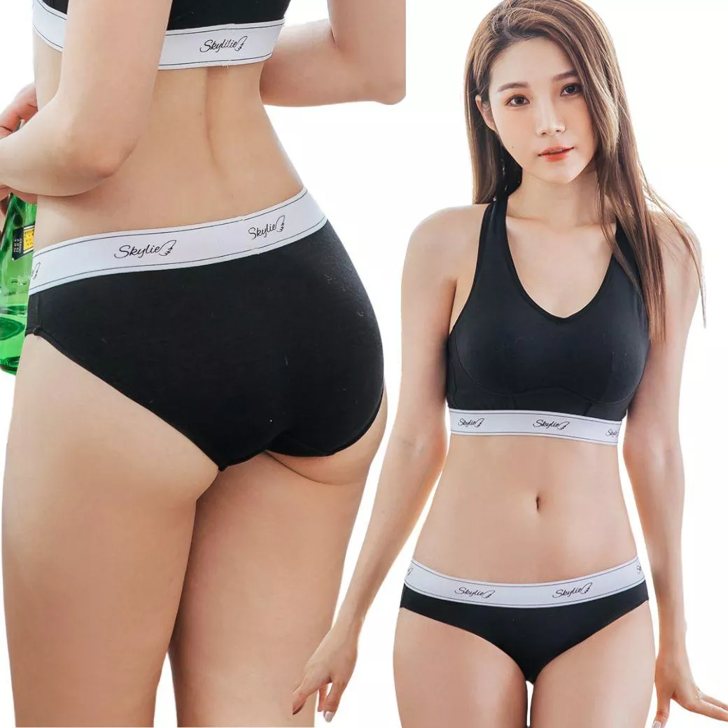 【SKYLIE銀離子】運動健身款天絲棉低腰包覆內褲｜透氣親膚 × 長效抗菌 -黑色