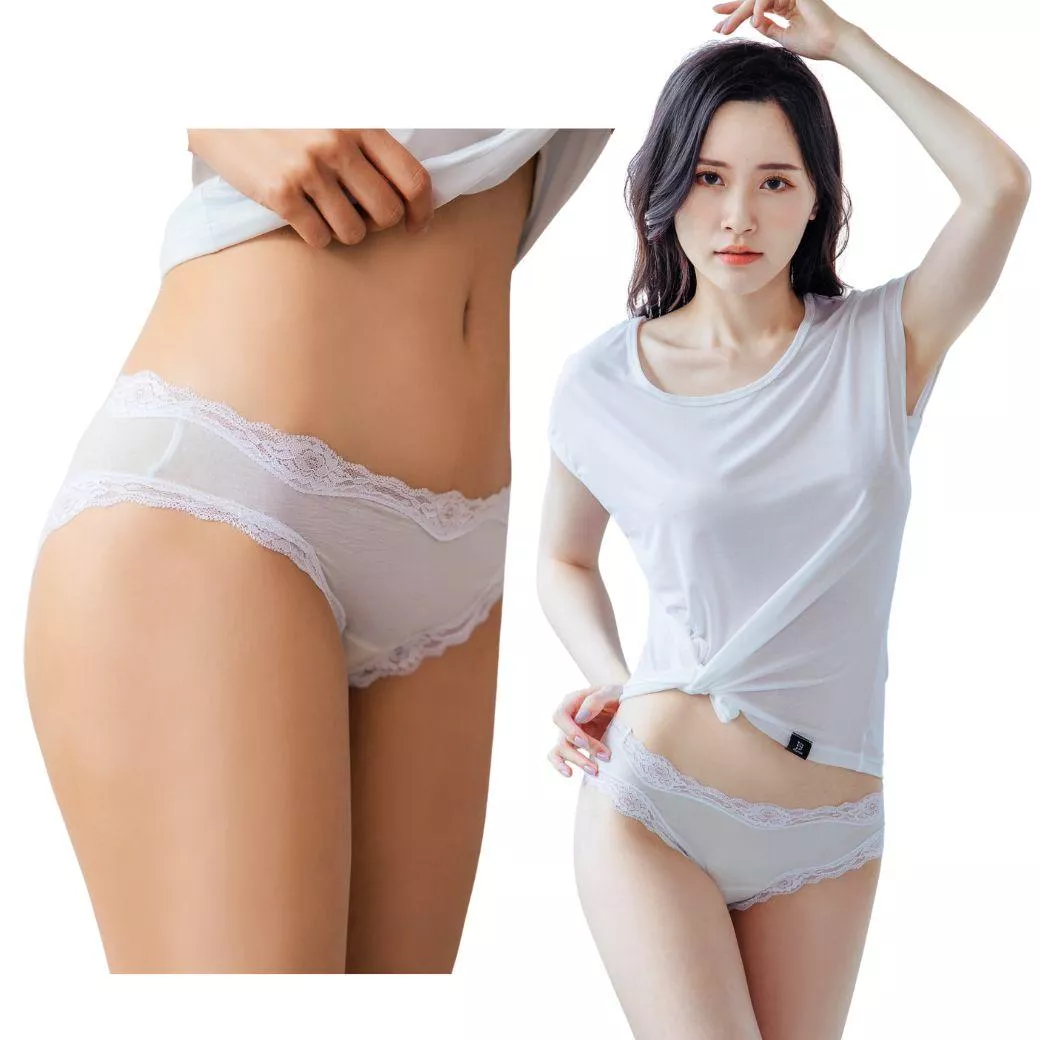 NEONER薄款中腰彈性舒適內褲｜超細聚酯透氣貼膚 × 銀離子抗菌除臭-月光白