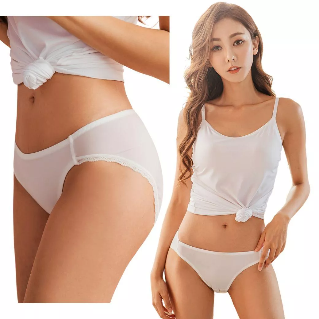 NEONER高衩顯腿長三角低腰抗菌內褲｜修飾腿型 × 銀離子抗菌除臭 × 舒適親膚不緊勒-白
