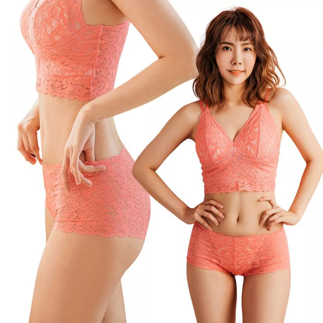 【NEONER銀離子】立體鏤空蕾絲中腰抗菌內褲｜優雅透氣 × 親膚不刺激-珊瑚紅