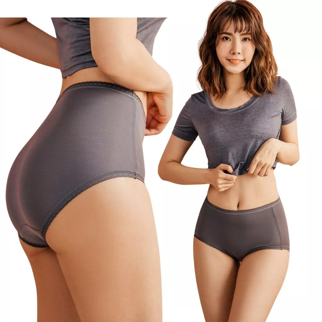 NEONER 銀離子天絲棉高腰抗菌內褲｜親膚無著感｜SGS 99% 抑菌除臭-鐵灰