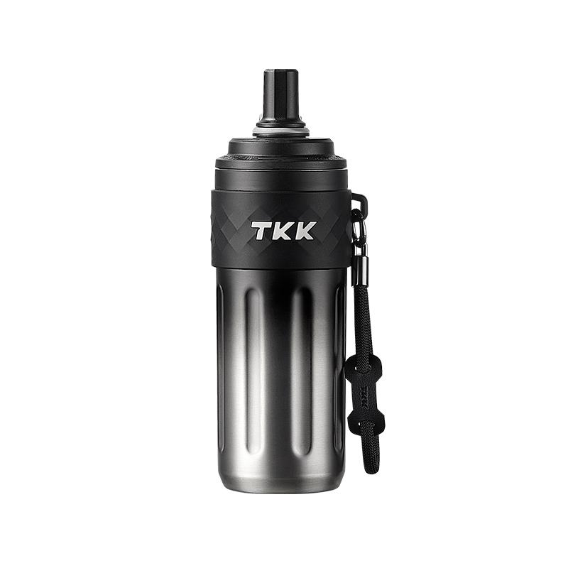 TKK台灣代理 律動粉彩保溫瓶 316不銹鋼陶瓷內膽 500ml 醫療等級 運動 隨行杯 兩用吸管 水壺 保溫壺附拉繩
