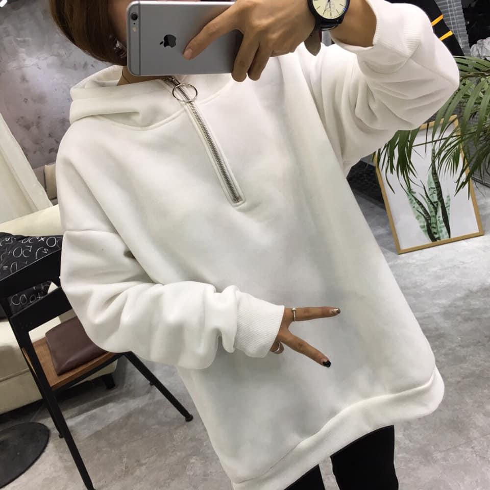 拉鍊百搭色加絨帽T3色 M-2XL