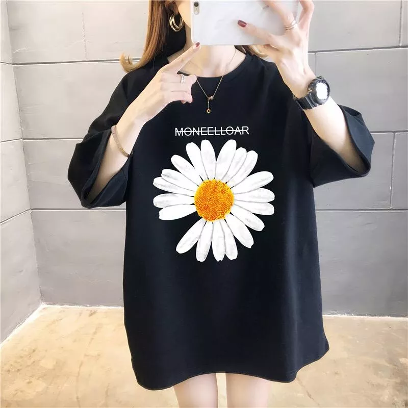 花朵印花字母T三色 M-2XL