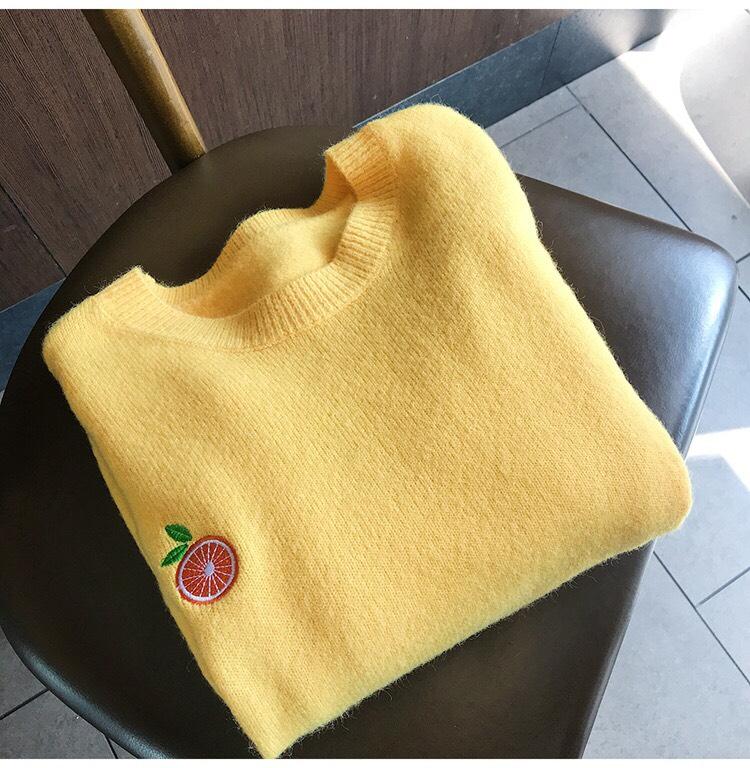 甜美水果刺繡針織 S-2XL 4色