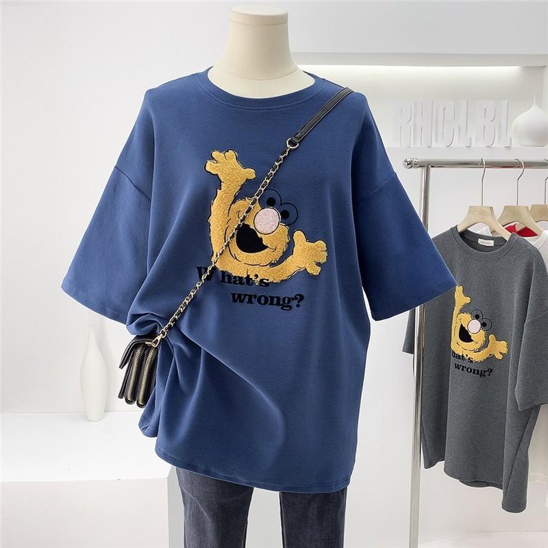 韓版短袖芝麻卡通寬松T恤3色 M-2XL